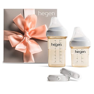 image:imagehegen Newborn Baby Bottle Basic Starter Kit PPSU Bottle for Babies Medium amp Slow Teat Breast Milk Storage Lids and Secure SealsBasic Starter Kit